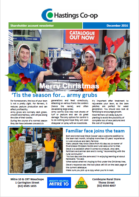December 2016 newsletter