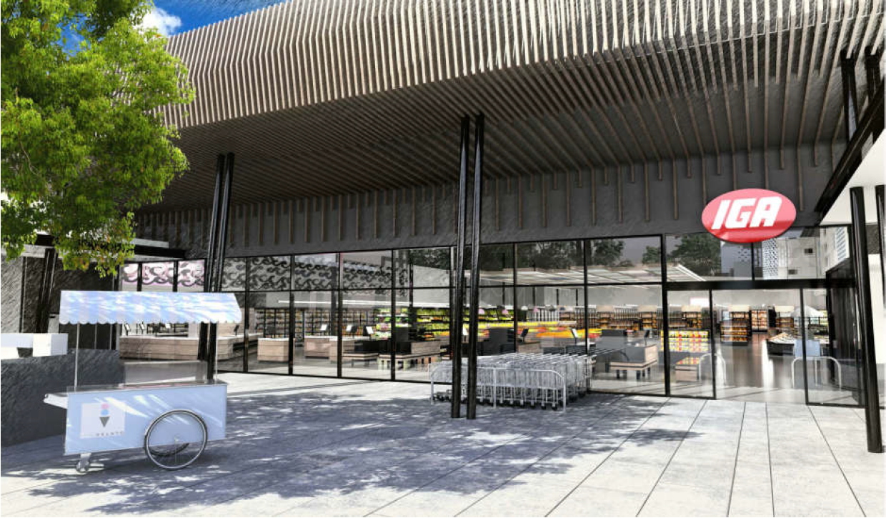 Artists impression of front of new Sovereign Hills IGA
