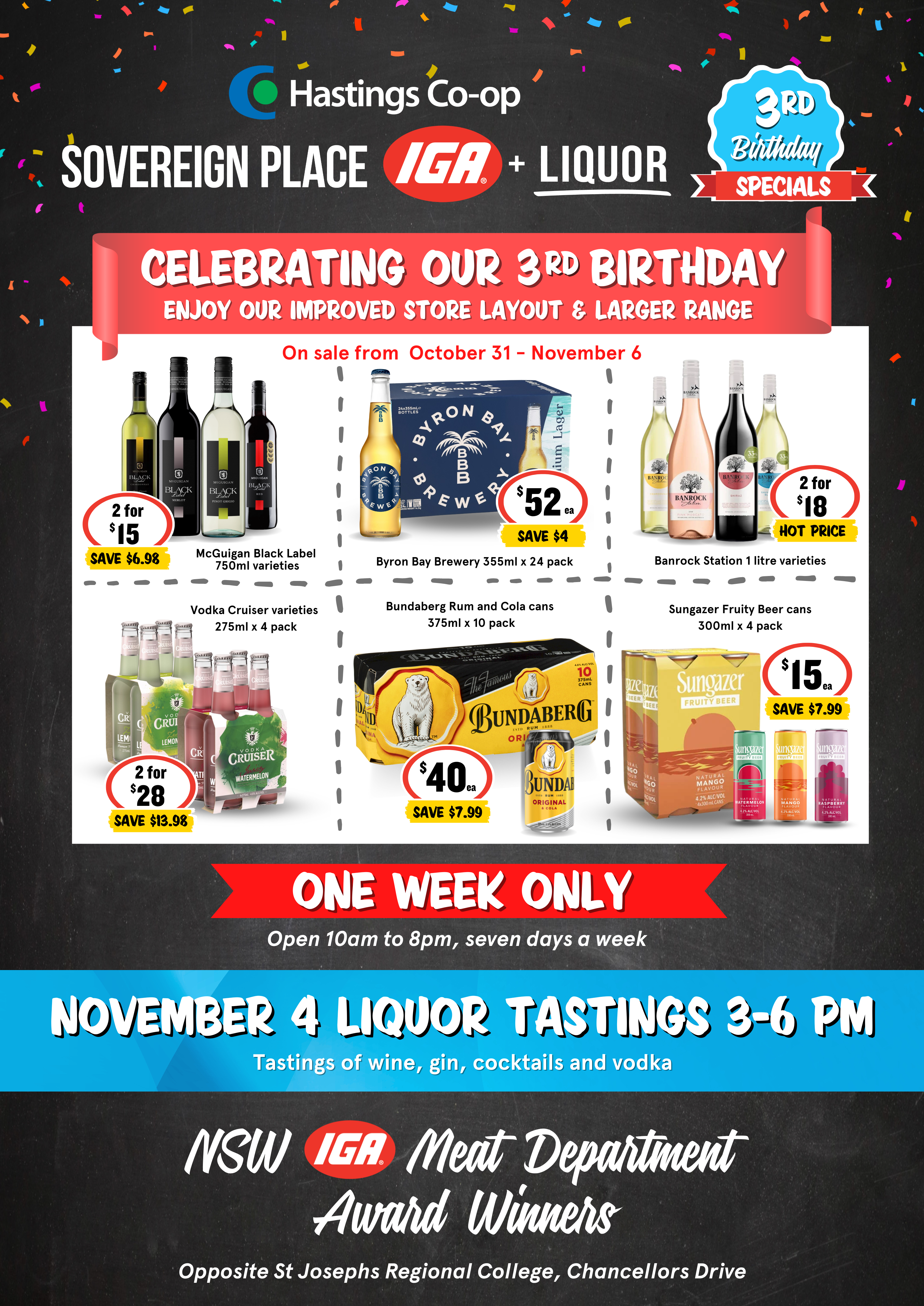 Liquor specials