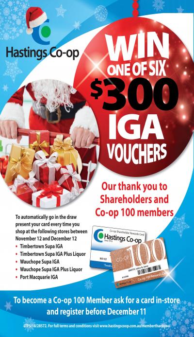 Win one of six $300 IGA vouchers poster