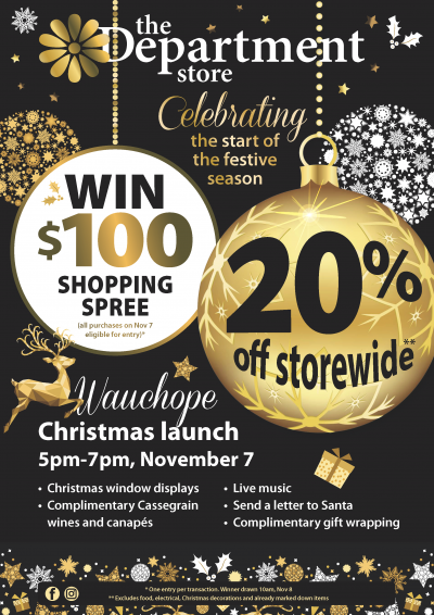 Wauchope Department Store Christmas launch flyer