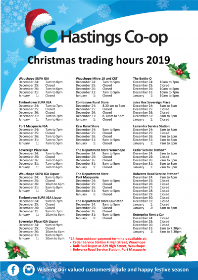 Christmas trading hours