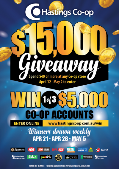 Win one of three $5,000 Co-op accounts