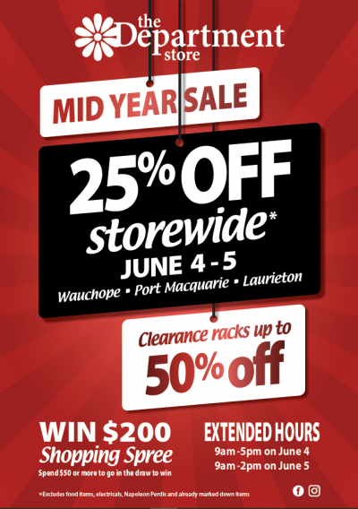 Poster showing sale highlights
