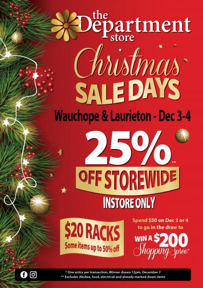 Department Store Christmas Sale Days