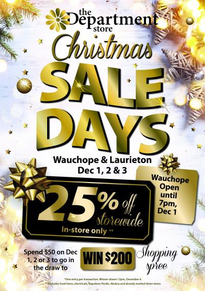 Department Store Christmas Sale Days