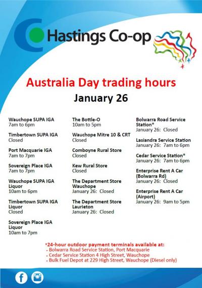 2023 Australia Day trading hours