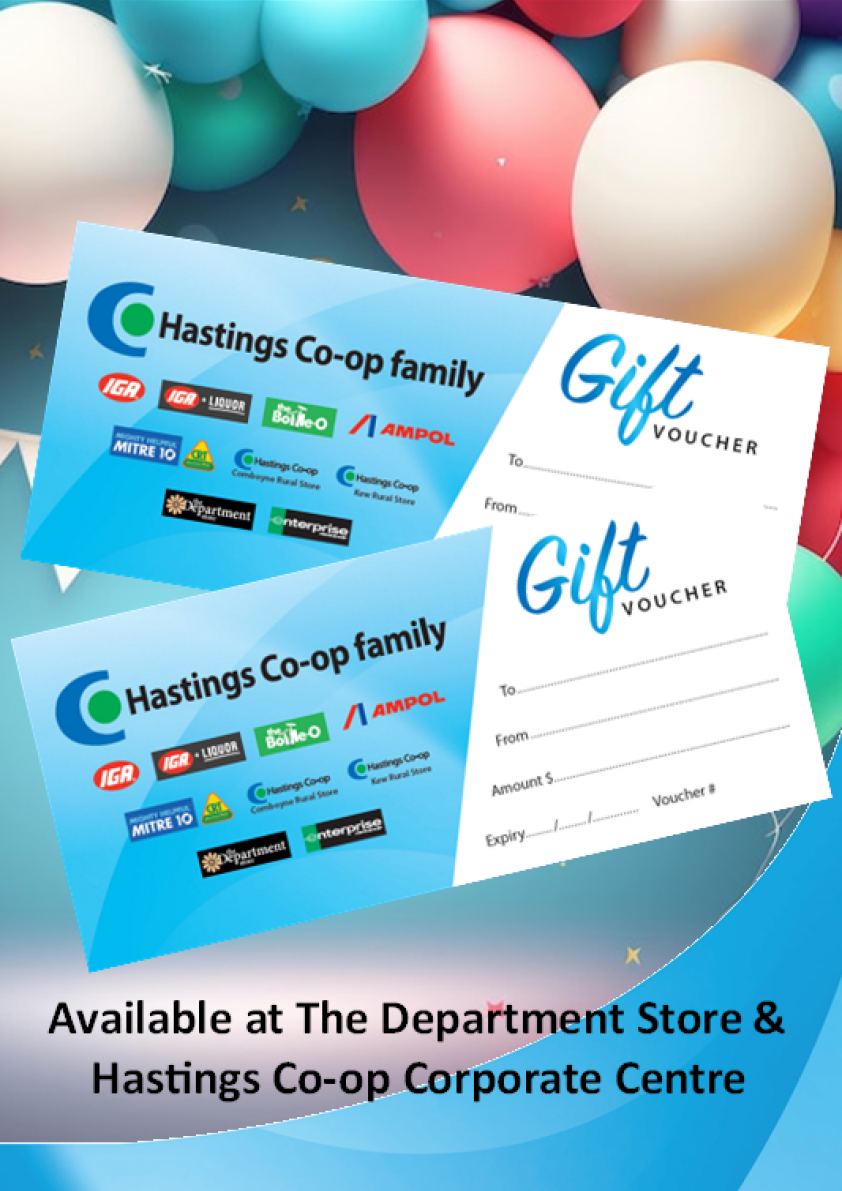 Hastings Co-op gift vouchers 